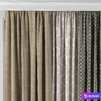 Curtains with window 45 3D Model Vray