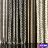 Curtains with window 45 3D Model Vray