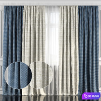 Curtains with window 134 3D Model Vray