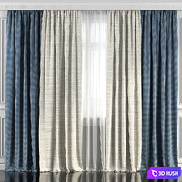 Curtains with window 134 3D Model Vray