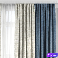 Curtains with window 134 3D Model Vray