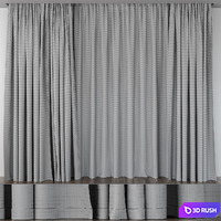 Gray-blue curtains 50/50 3D Model Corona