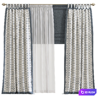 Curtain 801 3D Model Vray, Corona