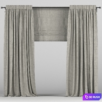 Roman blinds 3D Model Vray, Corona