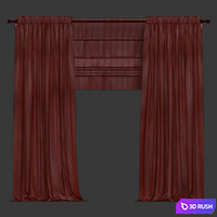 Roman blinds 3D Model Vray, Corona