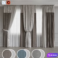 Drapery set 121 3D Model Vray, Corona