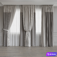 Drapery set 121 3D Model Vray, Corona