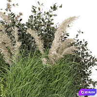 Outdoor Plants Bush-Bush Set 724 3D Model Vray, Corona