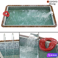Swimming Pool 030 3D Model Vray, Corona