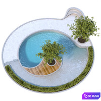 Swimming pool 037 3D Model Vray, Corona
