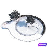 Swimming pool 037 3D Model Vray, Corona