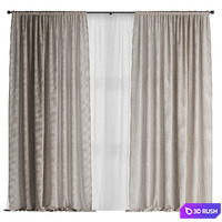 Curtains with tulle 3D Model Corona