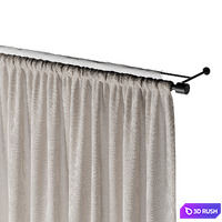 Curtains with tulle 3D Model Corona