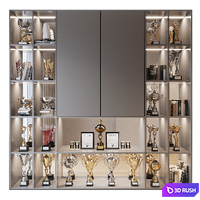 Rack with awards 3D Model Vray, Corona