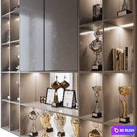 Rack with awards 3D Model Vray, Corona
