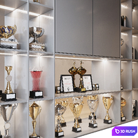 Rack with awards 3D Model Vray, Corona