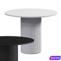 Round white kitchen table TRUBIS Wood 3D Model Corona