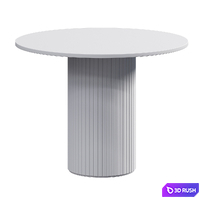 Round white kitchen table TRUBIS Wood 3D Model Corona