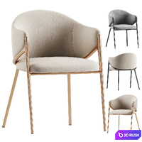 Richmond Gwen Chair Khaki Velvet 3D Model Vray, Corona