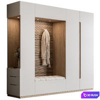 Hallway 89 - Entrance Wardrobe 3D Model Vray, Corona