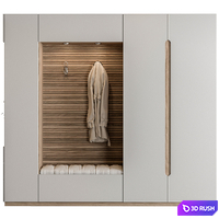 Hallway 89 - Entrance Wardrobe 3D Model Vray, Corona