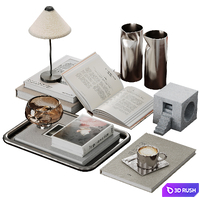 Decorative set for coffee table 3D Model Corona