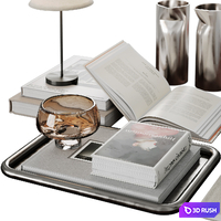 Decorative set for coffee table 3D Model Corona