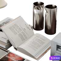 Decorative set for coffee table 3D Model Corona