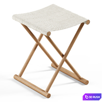 Zara Home - Ash linen folding stool 3D Model Vray