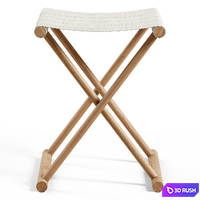 Zara Home - Ash linen folding stool 3D Model Vray