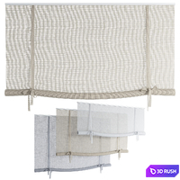 Roman Curtains 202 | Sheer Roller Blind with bows 3D Model Vray, Corona