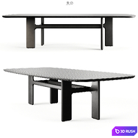 Bonaldo HIPPOS Travertino Table 3D Model Vray, Corona