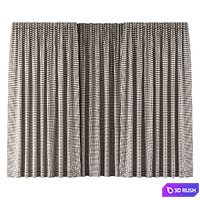 Curtains with piping and tulle 3D Model Corona