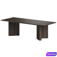 Four Hands Huxley Rectangular Dining Table 3D Model Vray, Corona