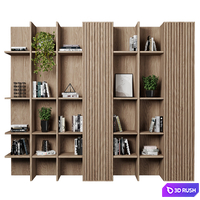 Rack and Bookcase142 3D Model Vray, Corona