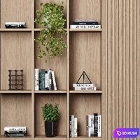 Rack and Bookcase142 3D Model Vray, Corona