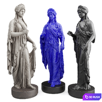 Goddes Greek sculpture 3D Model Vray, Corona