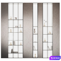 Shelf with solid lighting 2. Glass shelf display 3D Model Vray, Corona