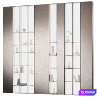 Shelf with solid lighting 2. Glass shelf display 3D Model Vray, Corona