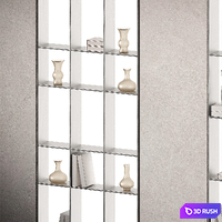 Shelf with solid lighting 2. Glass shelf display 3D Model Vray, Corona