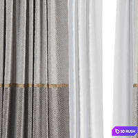 Curtain Set M64 3D Model Vray, Corona