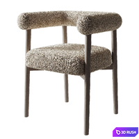 Fulbourn Taupe Boucle Dining Chair 3D Model Corona