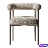 Fulbourn Taupe Boucle Dining Chair 3D Model Corona