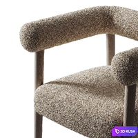 Fulbourn Taupe Boucle Dining Chair 3D Model Corona
