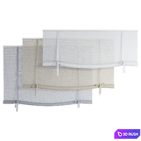 Roman Curtains 202 | Sheer Roller Blind with bows 3D Model Vray, Corona