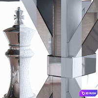 Eichholtz Console Table Valetta &amp; Chess King &amp; Queen 3D Model Vray
