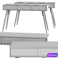 Praddy Hyde Console Table 3D Model Vray, Corona