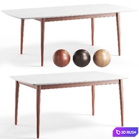Samurai extendable table HOFF 3D Model Vray, Corona
