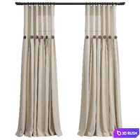 Curtain 70/ Linen curtains with decorative buttons 3D Model Corona