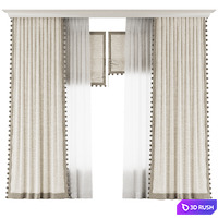 Curtains set 09 3D Model Corona